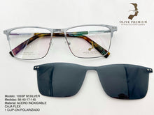 Cargar imagen en el visor de la galería, <div title='Genero UNISEX | Forma CUADRADO RECTANGULAR | Color PLATA | COMPLETO | 145mmANCHOTOTAL | 54mmANCHODELENTE | 39mmALTURADELENTE | 17mmPUENTE |' > 105SP M.SILVER </div>