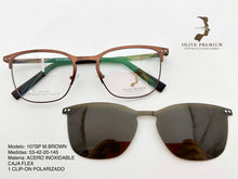 Cargar imagen en el visor de la galería, <div title='Genero UNISEX | Forma CUADRADO RECTANGULAR | Color CAFE | COMPLETO | 146mmANCHOTOTAL | 52mmANCHODELENTE | 42mmALTURADELENTE | 20mmPUENTE | ' > 107SP M.BROWN </div>