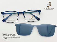 Cargar imagen en el visor de la galería, <div title='Genero UNISEX | Forma CUADRADO RECTANGULAR | Color AZUL | COMPLETO | 145mmANCHOTOTAL | 54mmANCHODELENTE | 39mmALTURADELENTE | 18mmPUENTE | ' > 111SP M.BLU </div>