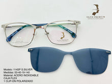 Cargar imagen en el visor de la galería, <div title='Genero UNISEX | Forma CUADRADO RECTANGULAR | Color PLATA | COMPLETO | 140mmANCHOTOTAL | 52mmANCHODELENTE | 39mmALTURADELENTE | 19mmPUENTE |' > 114SP S.SILVER </div>