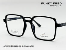 Cargar imagen en el visor de la galería, <div title='Genero CLIP-ON | Forma UNISEX CUADRADO | Color NEGRO | | COMPLETOmmANCHOTOTAL | 140mmANCHODELENTE | 51mmALTURADELENTE | 43mmPUENTE | 19mmLONGITUDDE' > FRED-2714 C1 </div>