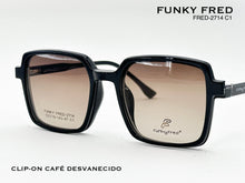 Cargar imagen en el visor de la galería, <div title='Genero CLIP-ON | Forma UNISEX CUADRADO | Color NEGRO | | COMPLETOmmANCHOTOTAL | 140mmANCHODELENTE | 51mmALTURADELENTE | 43mmPUENTE | 19mmLONGITUDDE' > FRED-2714 C1 </div>