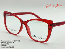 Cargar imagen en el visor de la galería, <div title='Genero CLIP-ON | Forma MUJER GATO | Color ROJO | | COMPLETOmmANCHOTOTAL | 141mmANCHODELENTE | 54mmALTURADELENTE | 16mmPUENTE | 142mmLONGITUDDEVARIL' > Missmoe-A002SP ROJO </div>