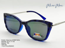Cargar imagen en el visor de la galería, <div title='Genero CLIP-ON | Forma MUJER GATO | Color AZUL | | COMPLETOmmANCHOTOTAL | 138mmANCHODELENTE | 52mmALTURADELENTE | 17mmPUENTE | 143mmLONGITUDDEVARIL' > Missmoe-A005SP AZUL </div>