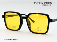Cargar imagen en el visor de la galería, <div title='Genero CLIP-ON | Forma UNISEX CUADRADO | Color NEGRO | | COMPLETOmmANCHOTOTAL | 140mmANCHODELENTE | 51mmALTURADELENTE | 43mmPUENTE | 19mmLONGITUDDE' > FRED-2714 C1 </div>