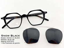 Cargar imagen en el visor de la galería, <div title='Genero UNISEX | Forma CUADRADO | Color NEGRO | COMPLETO | 142mmANCHOTOTAL | 46mmANCHODELENTE | 42mmALTURADELENTE | 20mmPUENTE | 148MM LONG' > AC9101 C1 BLACK </div>