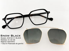 Cargar imagen en el visor de la galería, <div title='Genero UNISEX | Forma CUADRADO RECTANGULAR | Color NEGRO | COMPLETO | 136mmANCHOTOTAL | 49mmANCHODELENTE | 39mmALTURADELENTE | 18mmPUENTE |' > AC9102 C1 BLACK </div>