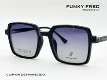 Cargar imagen en el visor de la galería, <div title='Genero CLIP-ON | Forma UNISEX CUADRADO | Color NEGRO | | COMPLETOmmANCHOTOTAL | 140mmANCHODELENTE | 51mmALTURADELENTE | 43mmPUENTE | 19mmLONGITUDDE' > FRED-2714 C1 </div>