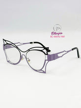 Cargar imagen en el visor de la galería, <div title='Genero MUJER | Forma GATO | Color MORADO NEGRO | COMPLETO | 142mmANCHOTOTAL | 52mmANCHODELENTE | 42mmALTURADELENTE | 19mmPUENTE | 140mmLONGITUDDEVAR' > BL-66042 NM </div>