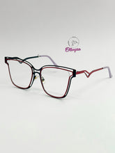 Cargar imagen en el visor de la galería, <div title='Genero MUJER | Forma CUADRADO | Color NEGRO ROJO | COMPLETO | 147mmANCHOTOTAL | 53mmANCHODELENTE | 46mmALTURADELENTE | 17mmPUENTE | 140mmLONGITUDDEV' > BL-66045 C1 </div>