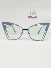 Cargar imagen en el visor de la galería, <div title='Genero MUJER | Forma GATO | Color AZUL | COMPLETO | 145mmANCHOTOTAL | 51mmANCHODELENTE | 48mmALTURADELENTE | 19mmPUENTE | 141mmLONGITUDDEVARILLA | ' > BL-6604 C3 </div>