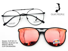 Cargar imagen en el visor de la galería, <div title='Genero UNISEX | Forma REDONDO | Color NEGRO | COMPLETO | 138mmANCHOTOTAL | 52mmANCHODELENTE | 48mmALTURADELENTE | 22mmPUENTE | 140MM LONGI' > CLIP-001 C1 </div>