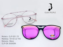 Cargar imagen en el visor de la galería, <div title='Genero UNISEX | Forma REDONDO | Color ROSA | COMPLETO | 138mmANCHOTOTAL | 52mmANCHODELENTE | 48mmALTURADELENTE | 22mmPUENTE | 140MM LONGIT' > CLIP-001 C5 </div>