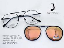 Cargar imagen en el visor de la galería, <div title='Genero UNISEX | Forma REDONDO | Color NEGRO | COMPLETO | 138mmANCHOTOTAL | 53mmANCHODELENTE | 47mmALTURADELENTE | 17mmPUENTE | 140MM LONGI' > CLIP-003 C1 </div>