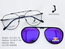 Cargar imagen en el visor de la galería, <div title='Genero UNISEX | Forma REDONDO | Color GRIS | COMPLETO | 138mmANCHOTOTAL | 53mmANCHODELENTE | 47mmALTURADELENTE | 17mmPUENTE | 140MM LONGIT' > CLIP-003 C4 </div>