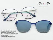 Cargar imagen en el visor de la galería, <div title='Genero MUJER | Forma GATO | Color AZUL | COMPLETO | 137mmANCHOTOTAL | 53mmANCHODELENTE | 43mmALTURADELENTE | 16mmPUENTE | 140mmLONGITUDDEVARILLA | ' > CLPON-008 BLUE </div>