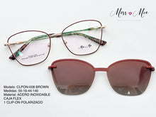 Cargar imagen en el visor de la galería, <div title='Genero MUJER | Forma GATO | Color CAFE | COMPLETO | 137mmANCHOTOTAL | 53mmANCHODELENTE | 43mmALTURADELENTE | 16mmPUENTE | 140mmLONGITUDDEVARILLA | ' > CLPON-008 BROWN </div>