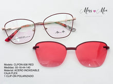 Cargar imagen en el visor de la galería, <div title='Genero MUJER | Forma GATO | Color ROJO | COMPLETO | 137mmANCHOTOTAL | 53mmANCHODELENTE | 43mmALTURADELENTE | 16mmPUENTE | 140mmLONGITUDDEVARILLA | ' > CLPON-008 RED </div>