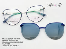 Cargar imagen en el visor de la galería, <div title='Genero MUJER | Forma GATO | Color AZUL | COMPLETO | 137mmANCHOTOTAL | 53mmANCHODELENTE | 47mmALTURADELENTE | 17mmPUENTE | 140mmLONGITUDDEVARILLA | ' > CLPON-009 BLUE </div>