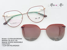 Cargar imagen en el visor de la galería, <div title='Genero MUJER | Forma GATO | Color CAFE | COMPLETO | 138mmANCHOTOTAL | 53mmANCHODELENTE | 49mmALTURADELENTE | 16mmPUENTE | 145mmLONGITUDDEVARILLA | ' > CLPON-009 BROWN </div>