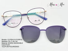 Cargar imagen en el visor de la galería, <div title='Genero MUJER | Forma GATO | Color MORADO | COMPLETO | 137mmANCHOTOTAL | 53mmANCHODELENTE | 47mmALTURADELENTE | 17mmPUENTE | 140mmLONGITUDDEVARILLA ' > CLPON-010 PURPLE </div>