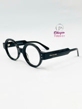 Cargar imagen en el visor de la galería, <div title='UNISEX | REDONDO | | ACETATO | NEGRO | | Tipo Lente COMPLETO' > F2603 C1 </div>