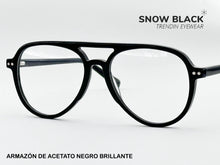 Cargar imagen en el visor de la galería, <div title='Genero UNISEX | Forma GATO | Color NEGRO | COMPLETO | 140mmANCHOTOTAL | 53mmANCHODELENTE | 47mmALTURADELENTE | 18mmPUENTE | 148MM LONGITUD' > F3010 C1 </div>