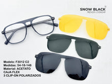 Cargar imagen en el visor de la galería, <div title='Genero UNISEX | Forma CUADRADO RECTANGULAR | Color GRIS | COMPLETO | 140mmANCHOTOTAL | 52mmANCHODELENTE | 46mmALTURADELENTE | 18mmPUENTE |' > F3012 C2 </div>