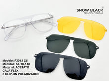 Cargar imagen en el visor de la galería, <div title='Genero UNISEX | Forma CUADRADO RECTANGULAR | Color TRASPARENTE | COMPLETO | 140mmANCHOTOTAL | 52mmANCHODELENTE | 46mmALTURADELENTE | 18mm P' > F3012 C5 </div>