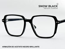 Cargar imagen en el visor de la galería, <div title='Genero UNISEX | Forma CUADRADO | Color NEGRO | COMPLETO | 134mmANCHOTOTAL | 49mmANCHODELENTE | 43mmALTURADELENTE | 17mmPUENTE | 145MM LONG' > F3023 C1 </div>