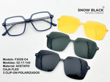 Cargar imagen en el visor de la galería, <div title='Genero UNISEX | Forma CUADRADO | Color AZUL | COMPLETO | 136mmANCHOTOTAL | 50mmANCHODELENTE | 45mmALTURADELENTE | 17mmPUENTE | 145MM LONGI' > F3026 C4 </div>