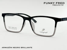 Cargar imagen en el visor de la galería, <div title='Genero CLIP-ON | Forma UNISEX RECTANGULAR | Color GRIS NEGRO | | COMPLETOmmANCHOTOTAL | 141mmANCHODELENTE | 53mmALTURADELENTE | 38mmPUENTE | 18mmLON' > FRED-2701 C5 </div>