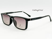 Cargar imagen en el visor de la galería, <div title='Genero CLIP-ON | Forma UNISEX RECTANGULAR | Color NEGRO | | COMPLETOmmANCHOTOTAL | 146mmANCHODELENTE | 56mmALTURADELENTE | 48mmPUENTE | 17mmLONGITU' > FRED-2706 C2 </div>