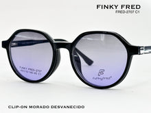 Cargar imagen en el visor de la galería, <div title='Genero CLIP-ON | Forma UNISEX REDONDO | Color NEGRO | | COMPLETOmmANCHOTOTAL | 132mmANCHODELENTE | 48mmALTURADELENTE | 44mmPUENTE | 19mmLONGITUDDEV' > FRED-2707 C1 </div>