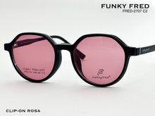 Cargar imagen en el visor de la galería, <div title='Genero CLIP-ON | Forma UNISEX REDONDO | Color NEGRO | | COMPLETOmmANCHOTOTAL | 132mmANCHODELENTE | 48mmALTURADELENTE | 44mmPUENTE | 19mmLONGITUDDEV' > FRED-2707 C2 </div>