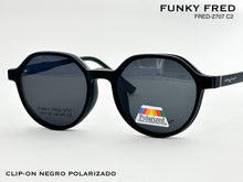 Cargar imagen en el visor de la galería, <div title='Genero CLIP-ON | Forma UNISEX REDONDO | Color NEGRO | | COMPLETOmmANCHOTOTAL | 132mmANCHODELENTE | 48mmALTURADELENTE | 44mmPUENTE | 19mmLONGITUDDEV' > FRED-2707 C2 </div>