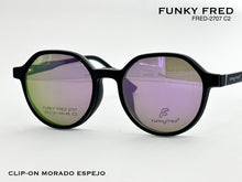 Cargar imagen en el visor de la galería, <div title='Genero CLIP-ON | Forma UNISEX REDONDO | Color NEGRO | | COMPLETOmmANCHOTOTAL | 132mmANCHODELENTE | 48mmALTURADELENTE | 44mmPUENTE | 19mmLONGITUDDEV' > FRED-2707 C2 </div>