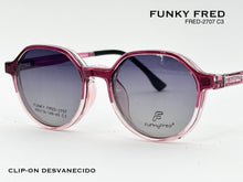 Cargar imagen en el visor de la galería, <div title='Genero CLIP-ON | Forma UNISEX REDONDO | Color ROSA | | COMPLETOmmANCHOTOTAL | 132mmANCHODELENTE | 48mmALTURADELENTE | 44mmPUENTE | 19mmLONGITUDDEVA' > FRED-2707 C3 </div>