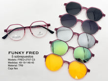 Cargar imagen en el visor de la galería, <div title='Genero CLIP-ON | Forma UNISEX REDONDO | Color ROSA | | COMPLETOmmANCHOTOTAL | 132mmANCHODELENTE | 48mmALTURADELENTE | 44mmPUENTE | 19mmLONGITUDDEVA' > FRED-2707 C3 </div>