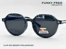 Cargar imagen en el visor de la galería, <div title='Genero CLIP-ON | Forma MUJER REDONDO | Color GRIS | | COMPLETOmmANCHOTOTAL | 132mmANCHODELENTE | 48mmALTURADELENTE | 44mmPUENTE | 19mmLONGITUDDEVAR' > FRED-2707 C5 </div>