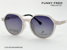 Cargar imagen en el visor de la galería, <div title='Genero CLIP-ON | Forma MUJER REDONDO | Color BLANCO TRASPARENTE | | COMPLETOmmANCHOTOTAL | 132mmANCHODELENTE | 48mmALTURADELENTE | 44mmPUENTE | 19mm' > FRED-2707 C6 </div>
