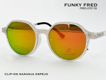 Cargar imagen en el visor de la galería, <div title='Genero CLIP-ON | Forma MUJER REDONDO | Color BLANCO TRASPARENTE | | COMPLETOmmANCHOTOTAL | 132mmANCHODELENTE | 48mmALTURADELENTE | 44mmPUENTE | 19mm' > FRED-2707 C6 </div>