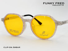 Cargar imagen en el visor de la galería, <div title='Genero CLIP-ON | Forma MUJER REDONDO | Color BLANCO TRASPARENTE | | COMPLETOmmANCHOTOTAL | 132mmANCHODELENTE | 48mmALTURADELENTE | 44mmPUENTE | 19mm' > FRED-2707 C6 </div>