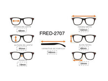 Cargar imagen en el visor de la galería, <div title='Genero CLIP-ON | Forma MUJER REDONDO | Color BLANCO TRASPARENTE | | COMPLETOmmANCHOTOTAL | 132mmANCHODELENTE | 48mmALTURADELENTE | 44mmPUENTE | 19mm' > FRED-2707 C6 </div>