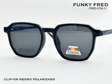 Cargar imagen en el visor de la galería, <div title='Genero CLIP-ON | Forma UNISEX CUADRADO | Color NEGRO | | COMPLETOmmANCHOTOTAL | 139mmANCHODELENTE | 50mmALTURADELENTE | 46mmPUENTE | 19mmLONGITUDDE' > FRED-2709 C1 </div>