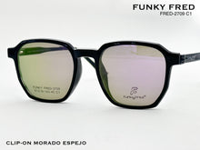 Cargar imagen en el visor de la galería, <div title='Genero CLIP-ON | Forma UNISEX CUADRADO | Color NEGRO | | COMPLETOmmANCHOTOTAL | 139mmANCHODELENTE | 50mmALTURADELENTE | 46mmPUENTE | 19mmLONGITUDDE' > FRED-2709 C1 </div>
