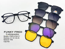 Cargar imagen en el visor de la galería, <div title='Genero CLIP-ON | Forma UNISEX CUADRADO | Color NEGRO | | COMPLETOmmANCHOTOTAL | 139mmANCHODELENTE | 50mmALTURADELENTE | 46mmPUENTE | 19mmLONGITUDDE' > FRED-2709 C1 </div>