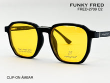 Cargar imagen en el visor de la galería, <div title='Genero CLIP-ON | Forma UNISEX CUADRADO | Color NEGRO | | COMPLETOmmANCHOTOTAL | 139mmANCHODELENTE | 50mmALTURADELENTE | 46mmPUENTE | 19mmLONGITUDDE' > FRED-2709 C2 </div>