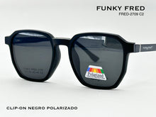 Cargar imagen en el visor de la galería, <div title='Genero CLIP-ON | Forma UNISEX CUADRADO | Color NEGRO | | COMPLETOmmANCHOTOTAL | 139mmANCHODELENTE | 50mmALTURADELENTE | 46mmPUENTE | 19mmLONGITUDDE' > FRED-2709 C2 </div>
