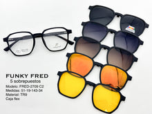 Cargar imagen en el visor de la galería, <div title='Genero CLIP-ON | Forma UNISEX CUADRADO | Color NEGRO | | COMPLETOmmANCHOTOTAL | 139mmANCHODELENTE | 50mmALTURADELENTE | 46mmPUENTE | 19mmLONGITUDDE' > FRED-2709 C2 </div>